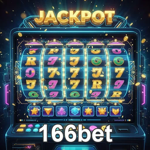 Imagem de uma máquina caça-níqueis no site 166bet, destacando jogos de slots e entretenimento online.